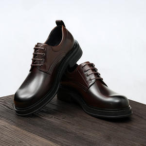 Chaussures Oxford en cuir de vachette pleine fleur avec talon amorti et design antidérapant, chaussures habillées pour hommes, chaussures en cuir - Product Image 1