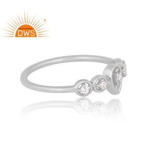 Meilleure vente en argent Sterling naturel Moissanite pierres précieuses bague empilable bijoux personnalisés pour les femmes cadeau pour elle - Product Image 3