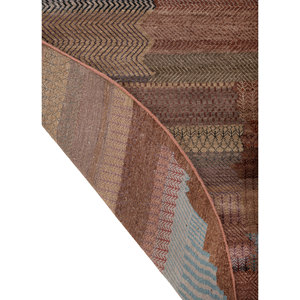 Alfombras Manchaha de Lana y Seda de Bambú Anudadas a Mano, Diseño de Parches Rojos y Naranjas para Uso Doméstico-Les-2785 - Product Image 5