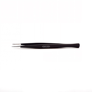 Pince à épiler droite à pointe fine pour étudiants - Grade J2 Japonais - OEM - Logo personnalisé - Marque privée - Cils / Extensions de cils - Product Image 1