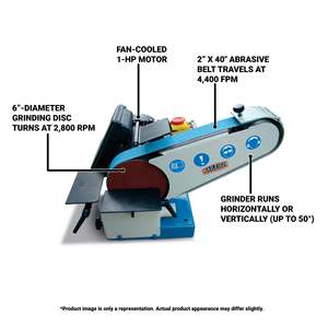 Amoladora Eléctrica Monofásica de 110V con Correa y Disco de 2'' x 40'' 6'' - Product Image 6