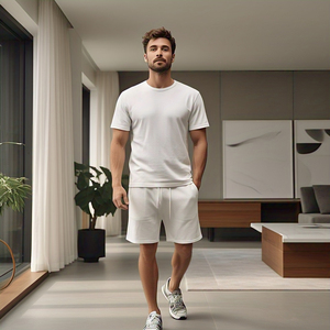 Workout Fitness Wear <b>T</b> <b>Shirt</b> <b>Shorts</b> <b>Set</b> <b>Men's</b> Custom Jogging Wear Running <b>Shorts</b> <b>Sets</b> <b>Men</b> 100% Cotton Fitness Wear <b>Shorts</b> <b>Sets</b> - Product Image 5