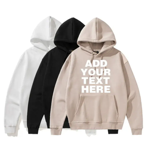 100% Cotton Hoodies Blank <b>Thick</b> <b>Fleece</b> Heavy Weight Oversized Hoodies Custom Print Logo Men's Hoodies & Sweatshirts - Product Image 3