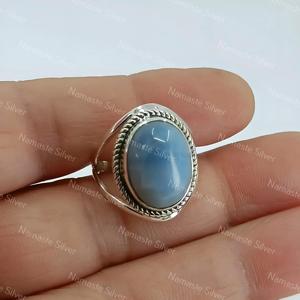 Handmade Owyhee <b>Opal</b> <b>Ring</b>, Sterling Silver Boho Promise <b>Ring</b> - Product Image 6