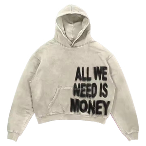 Sudadera con capucha de gran tamaño de algodón vintage lavada personalizada 450 GSM con cremallera de peso pesado con serigrafía sudaderas de hombre logotipo personalizado - Product Image 6