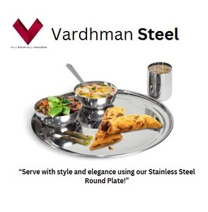 Vente en gros de plateau rond en acier inoxydable avec logo personnalisé assiette à dîner multifonction va au lave-vaisselle plat de service pour les fêtes - Product Image 2