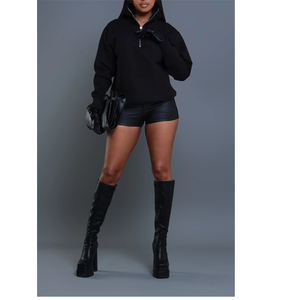 Sudadera con capucha holgada de talla grande personalizada para mujer con logotipo estampado en soplo, sudadera polar de estilo informal con cuello con capucha - Product Image 4