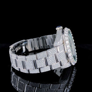Montres pour hommes en moissanite VVS Hip Hop Iced Out Diamond Fashion Jewelry, montres mécaniques entièrement serties de moissanite - Product Image 4