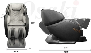 Fauteuil de massage avec inclinaison zéro gravité, commandes vocales, oscillation des mollets et trois rouleaux pour les pieds, moderne, de haute qualité, confortable - Product Image 2