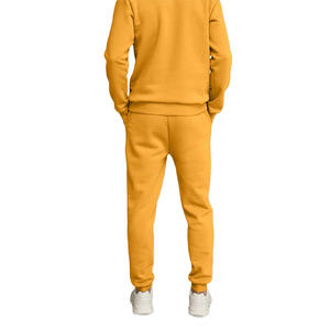 Conjunto de sudadera y pantalones de chándal de algodón GSM 2023 de color naranja para hombre al por mayor, conjunto de chándal liso para hombre, 300 - Product Image 4