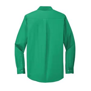 ชุดเดรสผ้าปอปลินแขนยาวพอดีตัวสำหรับผู้ชายปกตั้งป้องกันรอยยับสีทึบสำหรับฤดูใบไม้ร่วง - Product Image 3