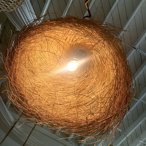 NEW ARRIVAL African Style Vietnam Handmade House <b>Decor</b> Natural Seagrass <b>Ceiling</b> Hanging Pendant Light Lamp with Fringes - Product Image 4