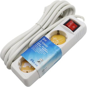 Regleta de 3 enchufes con interruptor 16A/250V 3680W, longitud 15/3/5m, color blanco, Don Feliz, para uso general - Product Image 4