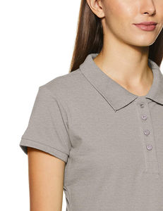 Camiseta ajustada de uniforme deportivo con diseño de logotipo bordado de marca personalizada, camiseta informal transpirable de algodón 100% para mujer, polos - Product Image 2