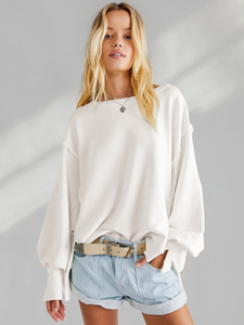 Sudaderas con capucha con hombros caídos para mujer, Sudaderas con cuello redondo con serigrafía y logotipo personalizado, último diseño, sudaderas de longitud corta para mujer - Product Image 2