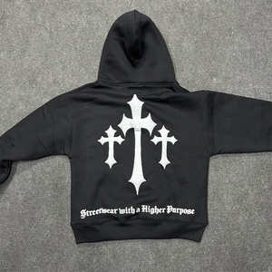 เสื้อฮู้ดกันลม มีกระเป๋าข้าง ทรงไม่หด ขายส่ง เสื้อฮู้ดแบบสวม Unisex ผ้าหนา 100% สำหรับผู้ชาย - Product Image 2