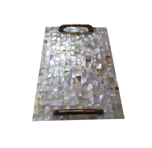 Plateau de service de nourriture en marbre de conception attrayante avec poignées en laiton plateau de service de nourriture de forme rectangulaire de la meilleure qualité - Product Image 6