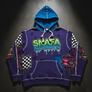 Sweat-shirt à capuche vintage surdimensionné avec logo brodé en gros, sweat-shirt délavé à l'acide, sweat-shirt délavé au soleil pour hommes - Product Image 1