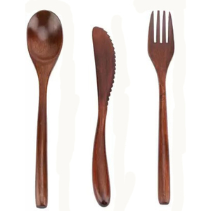 Qualité exceptionnelle Vente directe en usine Ensemble de couverts de 3 pièces disponible à un prix pratique Utilisation de la vaisselle en bois - Product Image 1