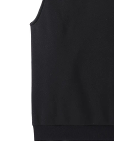 <b>Men's</b> Hooded Sleeveless <b>Vest</b> Solid Color Zipper Front Pocket Casual Outerwear Autumn Wear <b>Black</b> with Red Hood - Product Image 6
