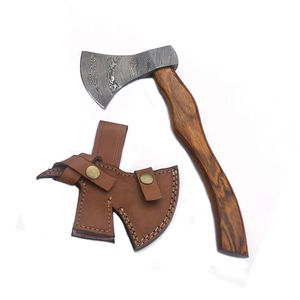 Hacha de caza profesional de Damasco con mango de madera de fácil agarre para camping, venta al por mayor, personalizada, OEM, ODM, de fábrica de cubertería - Product Image 6