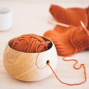Vintage style wooden yarn <b>bowl</b> lightweight portable natural polish rosewood made tangle free <b>knitting</b> wooden yarn <b>bowl</b> - Product Image 5
