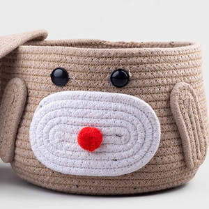 Handmade Beautiful Jute Storage <b>Basket</b> for Organizing Toys in Living Room or <b>Wardrobe</b> Fabric Plastic Metal Materials - Product Image 5