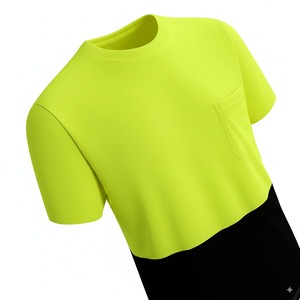 T-shirt de travail à séchage rapide pour homme en maille à manches courtes haute visibilité avec bandes réfléchissantes Caractéristiques anti-poussière en polyester - Product Image 2