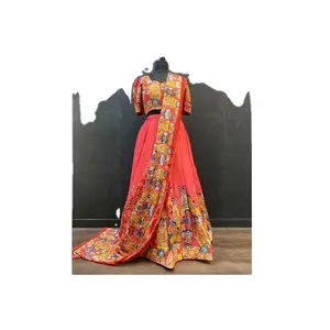New Arrival Kalamkari Print Womens Lehenga Choli for Wedding Wear Use from Indian Exporter and Manufacturer