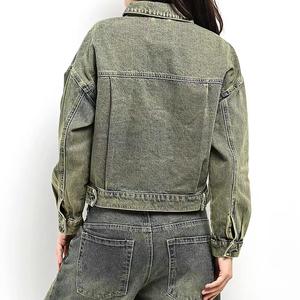 Chaqueta vaquera de manga larga para mujer de Europa y América de alta calidad, abrigos informales para mujer - Product Image 3