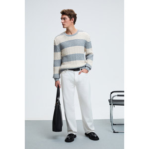 Pull en tricot à col rond pour homme GRIMELANGE BRAID, motif tressé, coupe classique - Product Image 5