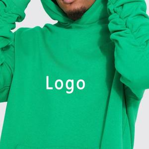 ชุดวอร์มสีเขียวชุดวอร์มกางเกงวอร์มผ้าฝ้ายแบบสวมหัวมีฮู้ดแบบซ้อนกันระบายอากาศได้ดีไซส์ใหญ่พิเศษ - Product Image 2