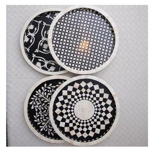 ถาดเสิร์ฟลายดอกไม้ งานฝังกระดูกคุณภาพพิเศษ ดีไซน์ทันสมัยสำหรับตกแต่งบ้าน ถาดเสิร์ฟและจานรองอาหารสำหรับใช้ในชีวิตประจำวัน - Product Image 4