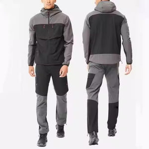 Chándal cortavientos de poliéster impermeable de contraste ligero personalizado traje de jogging con capucha transpirable con estilo impreso 2025 - Product Image 1