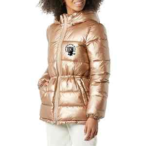 Blouson d'hiver personnalisé pour femme, réversible, imperméable, respirant, écologique, rembourré en polyester, avec col et capuche amovibles - Product Image 3