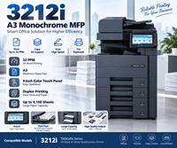 Photocopieur multifonction monochrome A3 d'occasion 3212i, 32 ppm, imprimante recto verso, scanner, machine de photocopie de bureau, origine Japon