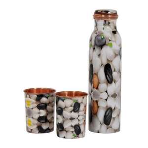 Botella de agua de cobre artística con grabado y caja lista para regalo y perfecta para bodas y aniversarios o regalos de inauguración de la casa - Product Image 5