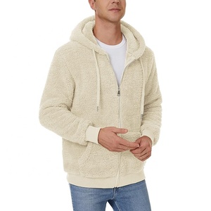 Sweat à capuche en sherpa éco-responsable pour homme, design personnalisé OEM, fermeture éclair tendance, vêtements de rue pour l'hiver, différentes couleurs pour l'extérieur - Product Image 1