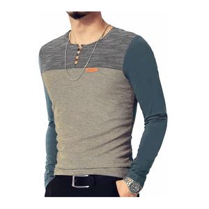 Diseño personalizado superventas alta calidad 100% algodón manga larga cuello redondo hombres camiseta de la fábrica de Bangladesh mejor precio - Product Image 3