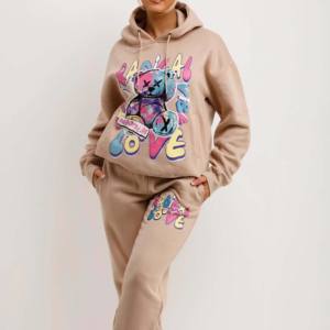 Custom Plus Size Women's Cotton Hoodies Tracksuits Casual Spring <b>Gym</b> Apparel Set Solid Fleece Eco-Friendly Winter Jogging Sweat - Product Image 3
