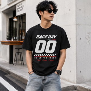Camiseta Unisex Vintage para Fanáticos de Carreras, con Estampado de Número de Carrera y Gráfico de Bandera a Cuadros - Product Image 1
