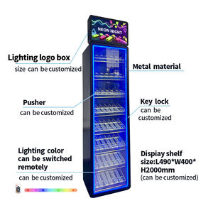 ชั้นแสดงบุหรี่แบบล็อคได้พร้อมลิ้นชักไฟ LED ตู้แสดงบุหรี่ยาสูบสำหรับร้านสูบบุหรี่ - Product Image 3