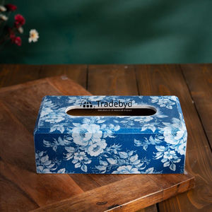 Tradebyd Luxury <b>Square</b> <b>Wooden</b> Enamel Printed Tissue <b>Box</b> and Holder for Hotel Table Counter - Product Image 1