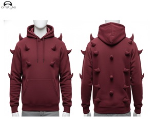 Sudadera con capucha de lana teñida lisa de invierno hecha a medida con diseño Streetwear moda Unisex desgaste de alta calidad - Product Image 1