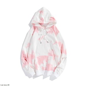 Venta al por mayor de alta calidad de algodón multicolor en blanco liso personalizado mujeres hombres de invierno de gran tamaño de tela Tie Dye sudaderas con capucha - Product Image 2