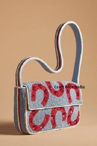 Sac à main en perles fait main pour femmes, très populaire, sac à bandoulière tendance avec pompon, sac de luxe de marque pour femmes, sac bandoulière - Product Image 2