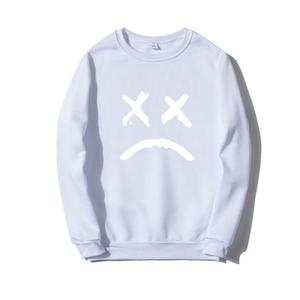 Sweat-shirt blanc à col rond pour homme avec imprimé numérique X Eyes et visage bouclé, coupe classique, pull décontracté, streetwear d'hiver - Product Image 2