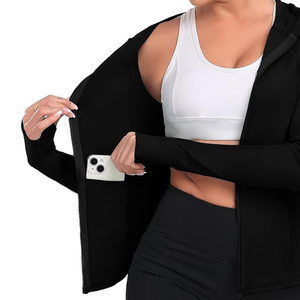 Chaquetas de entrenamiento de pista deportiva para correr para mujer, chaqueta atlética ligera ajustada con cremallera completa con bolsillos - Product Image 6