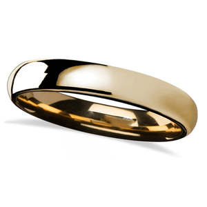 Anillo de Boda de Tungsteno Dorado con Cúpula de 4 mm, Anillos Finos - Product Image 1