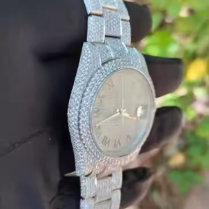 Meilleure qualité 41 MM Iced Out luxe mouvement automatique en acier inoxydable Vvs Moissanite diamant montres pour hommes à bas prix - Product Image 3